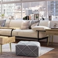 thumbnail image 1 of Cowan Square Pouf In Grey Natural Handloom Woven, 1 of 3
