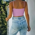 thumbnail image 4 of yunLCZ Women Shirts Women's Sexy Adjustable Spaghetti Strap Double Lined Camisole Tank Yoga Basic Crop Tops Women's Cap Sleeve Tank Tops Purple XL, 4 of 4