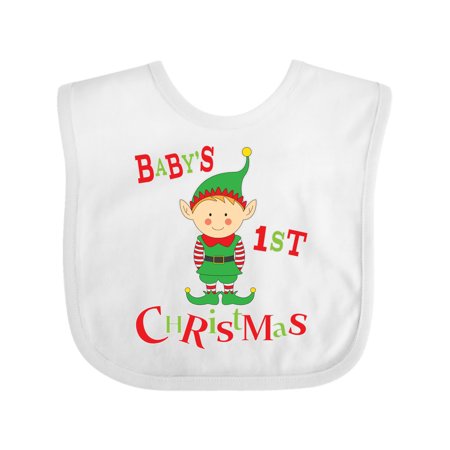 

Inktastic Babys First Christmas Elf Outfit Gift Baby Boy or Baby Girl Bib