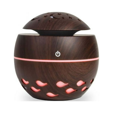

Nhthy Wood Grain USB Humidifier LED Night Light Aroma Diffuser Portable Car Humidifier with Lights 7 Colors Romantic Humidifier Gift. B