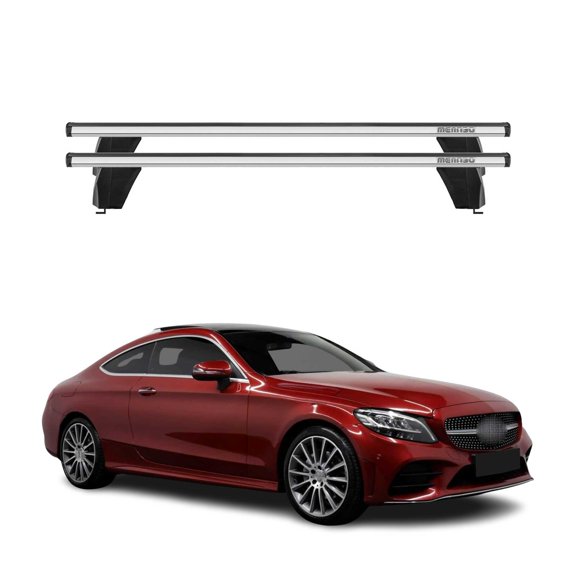 For 2017-2023 Mercedes C Class C205 Coupe Fix Point Roof Racks Alu Gray