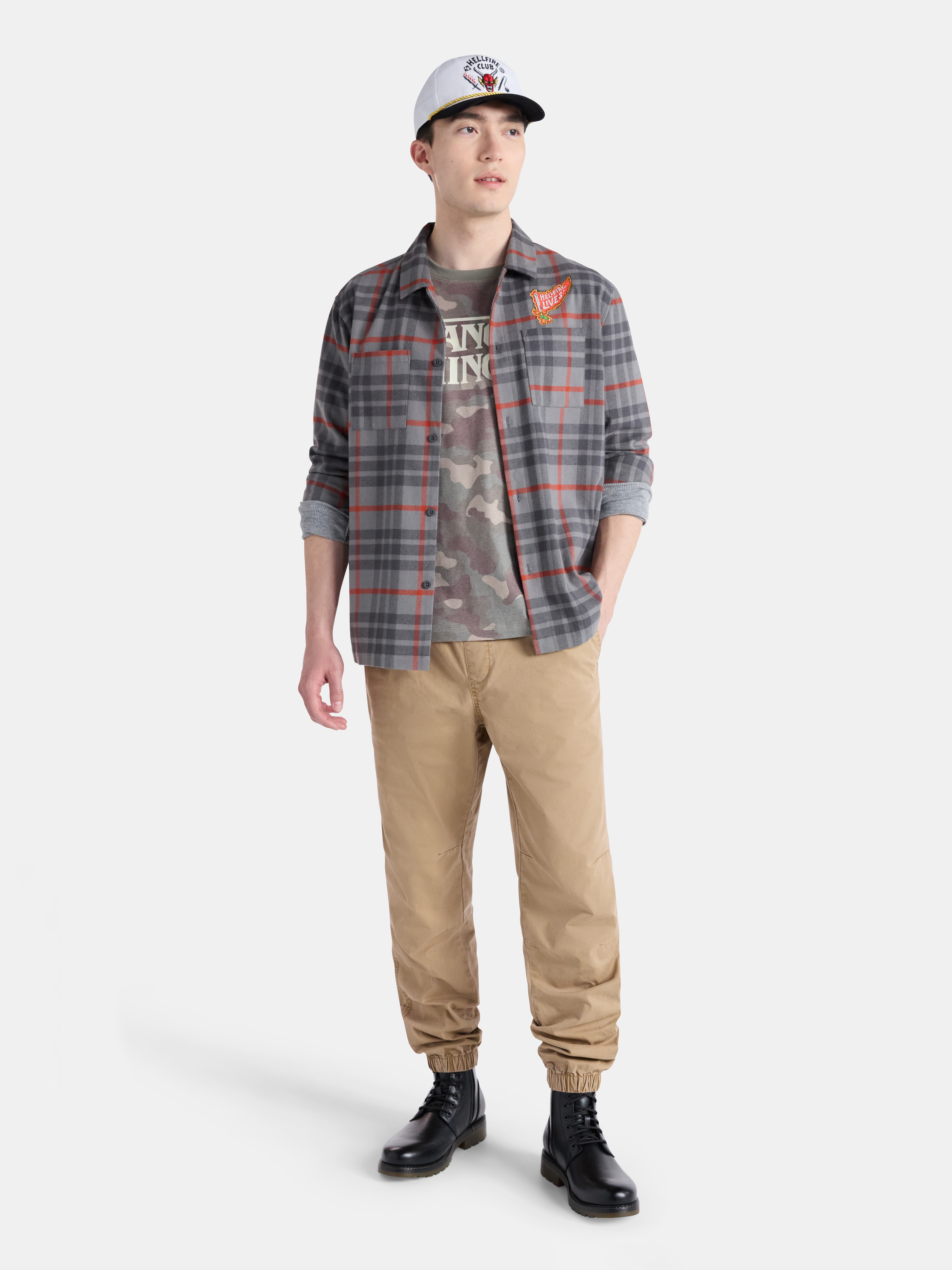 Netflix Stranger Things Graphic T-Shirt with Long Sleeve Thermal Sleeves from No Boundaries, Men’s and Big Men’s