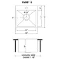 thumbnail image 3 of Ruvati 15 x 15 inch Drop-in Topmount Bar Prep Sink 16 Gauge Single Bowl, 3 of 11