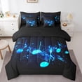 thumbnail image 1 of Musical Notes 7 Piece Comforter Set Full Bed in a Bag,Glitter Note Line Bedding Sets Pop Music Themed Sheet Set with Comforter,Fashion Hip Hop Bed Set, 1 of 6