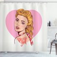thumbnail image 1 of Ambesonne Pin up Girl Shower Curtain, Smiling Blonde Girl, 69"Wx75"L, Multicolor, 1 of 3