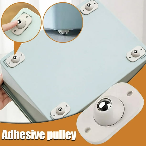 Paquete de 4 Ruedas Giratorias con Polea Adhesiva - Ruedas Giratorias de 360 Grados, Blanco MNFD