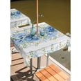 thumbnail image 2 of Outdoor Tablecloth with Umbrella Hole for Patio/Picnic/Party/Camping, Blue Hydrangeas Waterproof Table Cloth Square Cover Washable, Spring Floral Green Eucalyptus Leaves Wood Gray (54"x 54"), 2 of 9