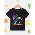 thumbnail image 2 of Summer Casual Short Sleeve T-Shirt For Girls, Nana Is My Bestie Alphabet Print, Machine Washable, 2 of 7