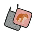 thumbnail image 2 of Caroline's Treasures English Lop Rabbit Pink Check Pair of Pot Holders, 2 of 3