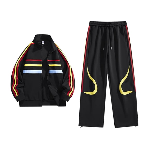 CONZONE Christmas Mens 2 Piece Sweatsuits Casual Men's Jogging Tracksuit Set Xmas Graphic Print Zip Cardigan Jacket Pants Sweat Suit for Men Cozy Fall Winter Athletic Track Suit Outfits