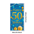 thumbnail image 3 of Blue Glittery Happy 50 Birthday Banner Background Decorations for Birthday Party Photography Props Backdrop Party Supplies Celebration Decors, 3 of 7