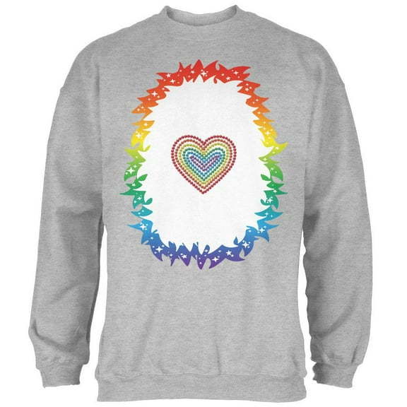 Halloween Rainbow Heart Unicorn Costume Pony Mens Sweatshirt Heather MD