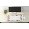 thumbnail image 2 of Party Computer Mouse Pad, Happy Childhood Themed Frame with Handprints in Rainbow Colors Grunge Display, Rectangle Non-Slip Rubber Mousepad Large, 31" x 12" Gaming Size, Multicolor, by Ambesonne, 2 of 2