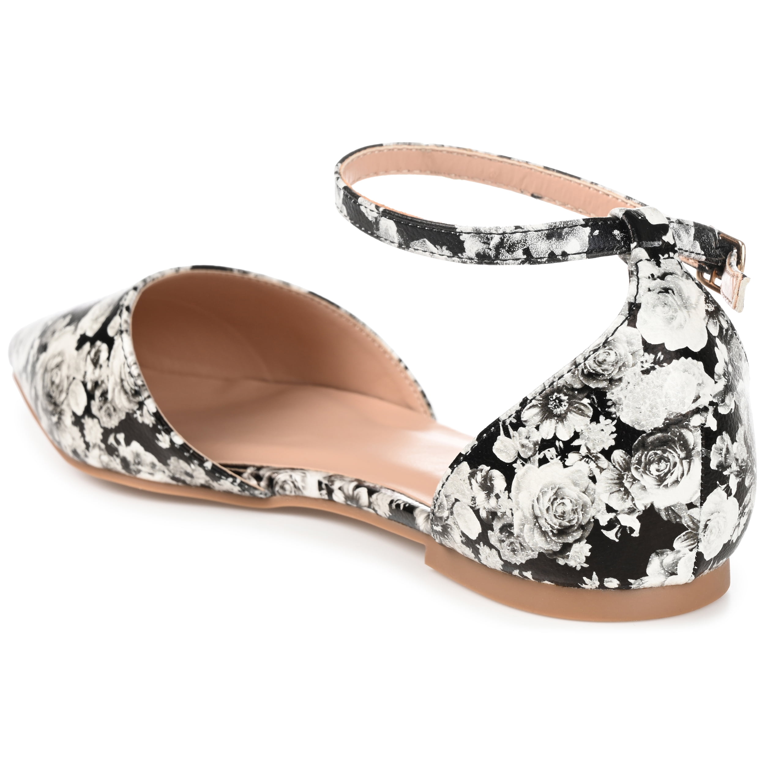 Journee Womens Reba Buckle Pointed Toe Ballet Flats, Widths Available
