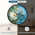 thumbnail image 5 of White Peonies Luminous Wall Clock with Sound-Activated LED 12-Inch Silent Acrylic Timepiece for Bedroom Livingroom or Office, 5 of 8