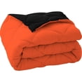 thumbnail image 7 of DNG Creations 3 Piece Reversible Diamond Pattern Comforter Solid - 100% Egyptian Cotton, 800 TC ( Oversized Queen - Size ) All-Season 550 GSM ( Orange/Black Colour ), 7 of 7