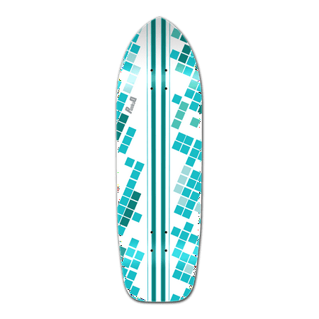 Yocaher Old School Longboard Deck - White Digital (Best Longboard Waves Australia)
