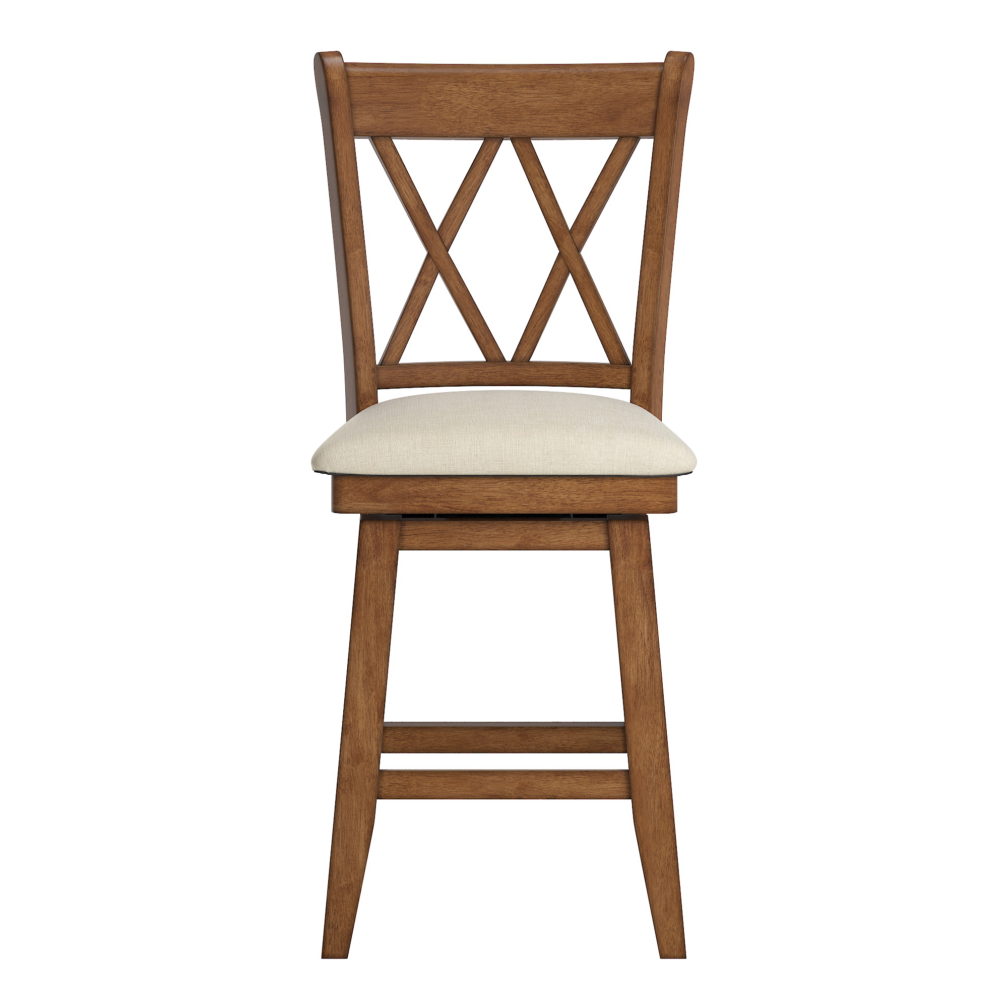 Weston Home Sheena Double X Back 24-inch Counter Height Wood Swivel Stool, Antique Oak