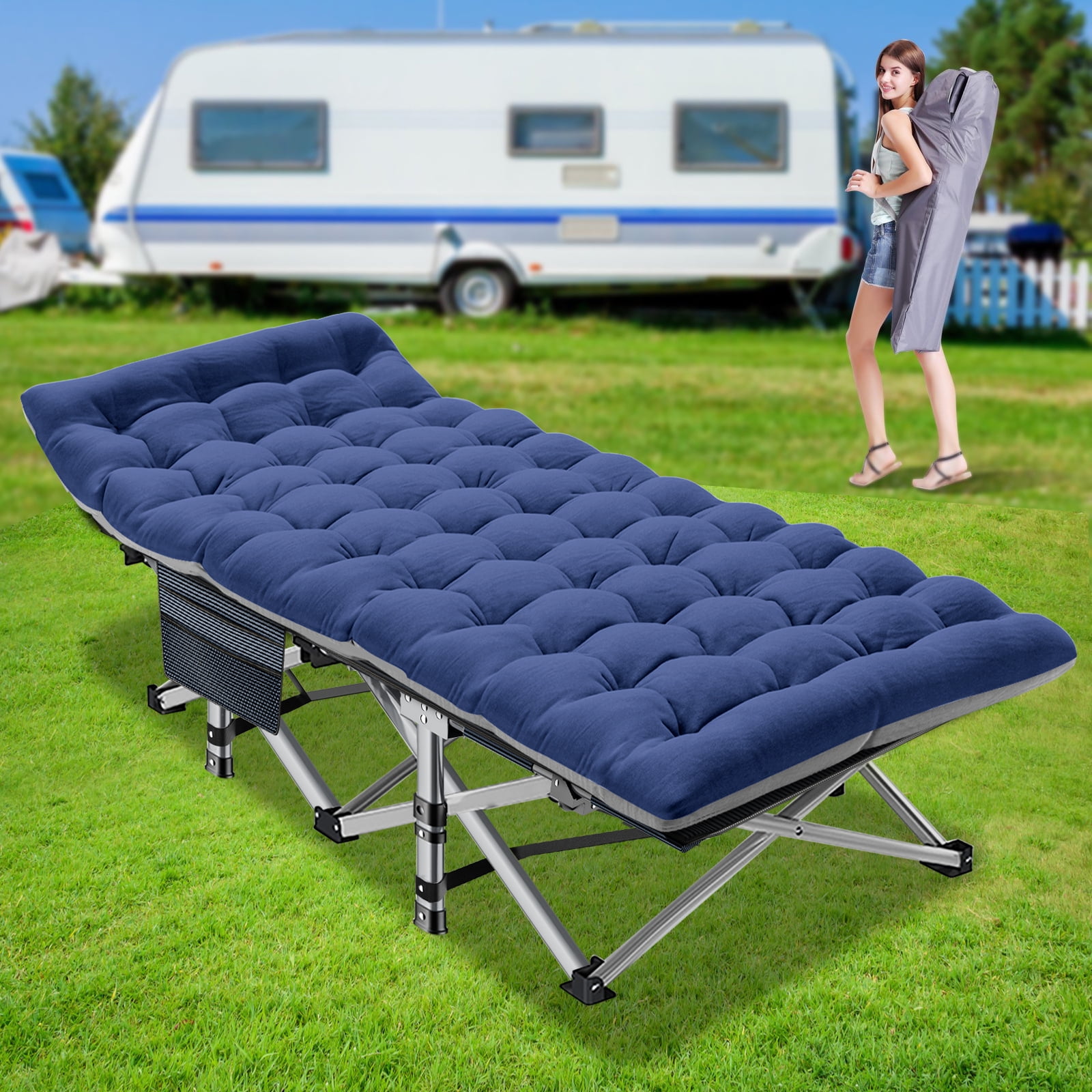 Docred Folding Camping Cot with Mattress,Fold Cots ,Portable Sleeping