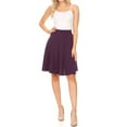 thumbnail image 5 of Women's High Waist Basic Stretchy Casual Solid A-Line Midi Skirts, 5 of 6