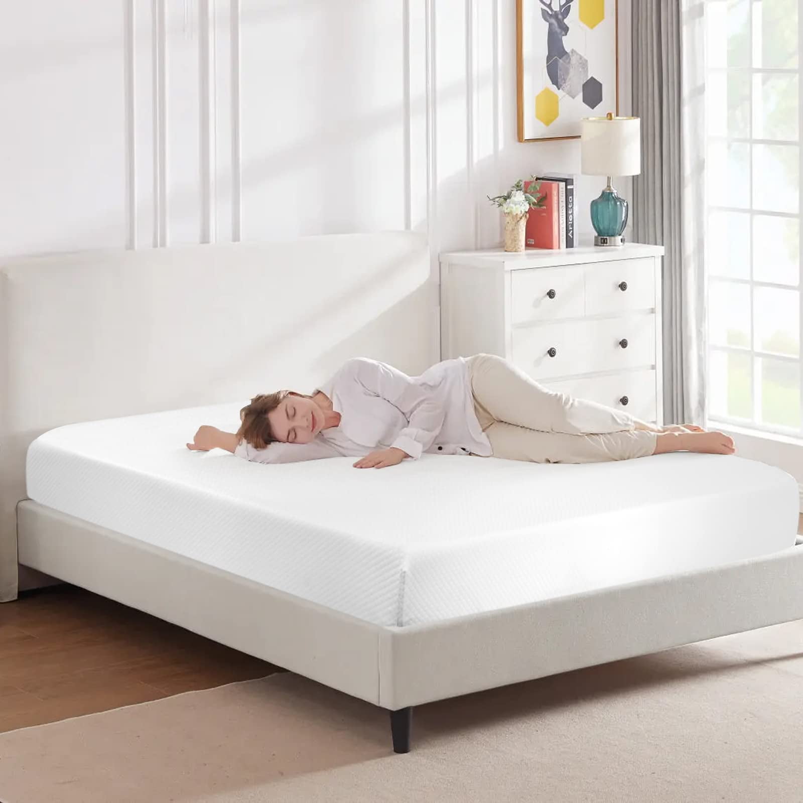 CL.HPAHKL 5 Inch Full Size Mattress, Gel Memory Foam Mattress Medium Firm Bed in a Box, CertiPUR-US Certified, Cooling Sleep & Pressure Relief for Kids/Adults, Fiberglass Free