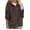 Coffee, variant on Fancifize Womens Fleece Fuzzy Jacket Zip Up Long Sleeve Sherpa Coats Trendy Hooded Fall Winter Outwear with Pockets
