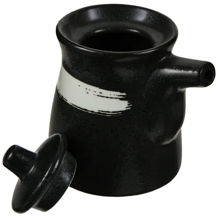 

1Pc Ceramic Oil Sauce Pot Seasoning Bottle Household Kitchen Supply (Black)