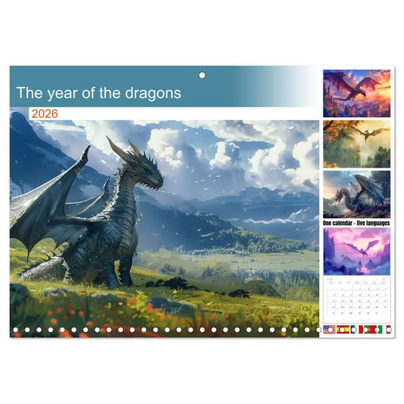 The year of the dragons (Monthly Wall Calendar 2026 16.5 x 23.4 (open)), CALVENDO 14 Month Calendar
