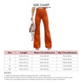 thumbnail image 7 of Women Bell Bottom Flare Pants Autumn Winter Pure Color Slim Fit Corduroy Casual High Waisted Trousers Orange S, 7 of 7