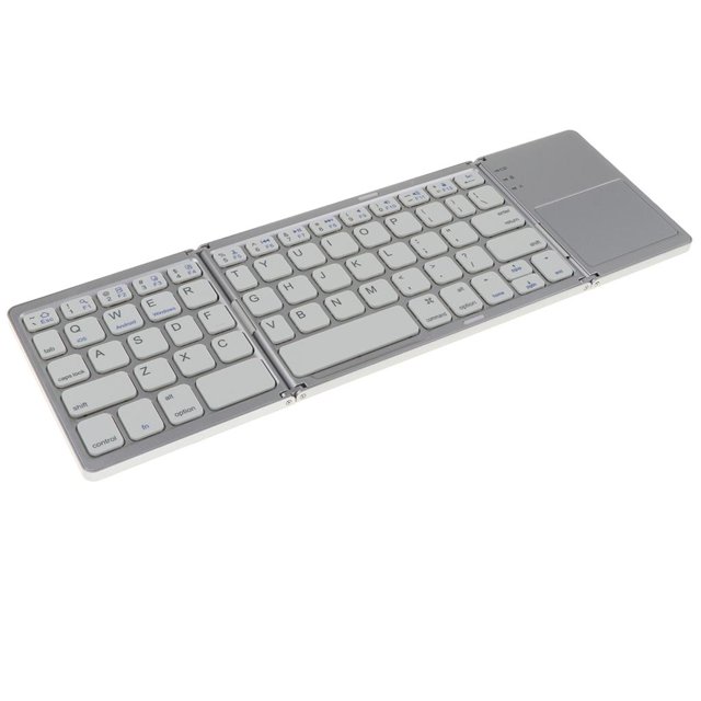 Plegable Inalámbrico Portátil Bluetooth 3.0 Panel Táctil Plegable - Plata Sunnimix Teclado Bluetooth plegable