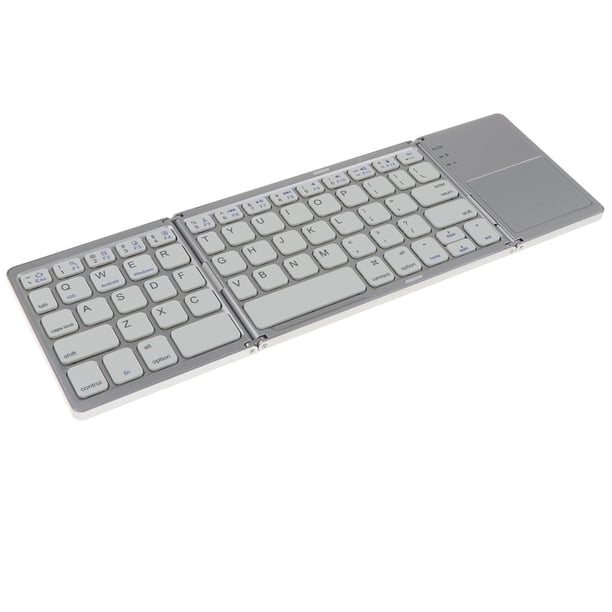 Teclado Bluetooth plegable Hugo inalámbrico Recargable Móvil Inteligente Duradero plata