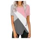 thumbnail image 1 of Fiudx Ofertas de La Semana Blusa de Manga Corta con Cuello Redondo y Estampado a La Moda para Mujer, 1 of 5