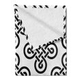 thumbnail image 2 of Celtic Soft Flannel Fleece Throw Blanket, Old-Fashion Irish Knot Motifs in Symmetric Regular Design European Culture Theme, Cozy Plush for Indoor and Outdoor Use, 60" x 80", Black White, by Ambesonne, 2 of 5
