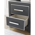 thumbnail image 4 of Signature Design by Ashley Ravalori Two Drawer Nightstand - Black Finish with Chrome Accents, USB-A & USB-C Charging Ports, 2 Storage Drawers, 4 of 9