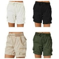 thumbnail image 4 of Qarigey Pantalones cargo Pantalones cortos de bolsillo Cintura suelta Pantalones de verano Cómodos elásticos Type10 NO10, 4 of 6