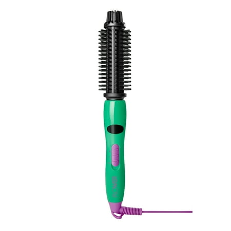 FLOWER Ionic 1" Volumizing Styling Hot Hair Brush, Green and Pink