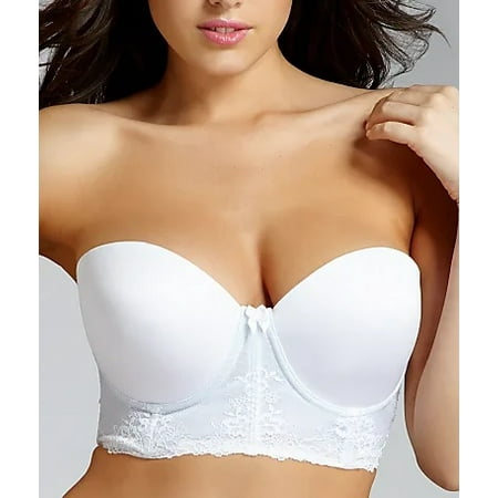 

VA BIEN White Marquise Strapless Low Back Longline Bra US 36E UK 36DD NWOT