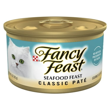 Purina Fancy Feast Seafood Feast Classic Grain Free Wet Cat Food Pate, 3 oz Can