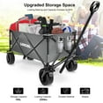 thumbnail image 2 of LUXCOL Collapsible Folding Wagon, Heavy Duty Utility Beach Wagon Cart for Sand with Big Wheels, Adjustable Handle&Drink Holders for Shopping, Camping,Garden and Outdoor, 2 of 6