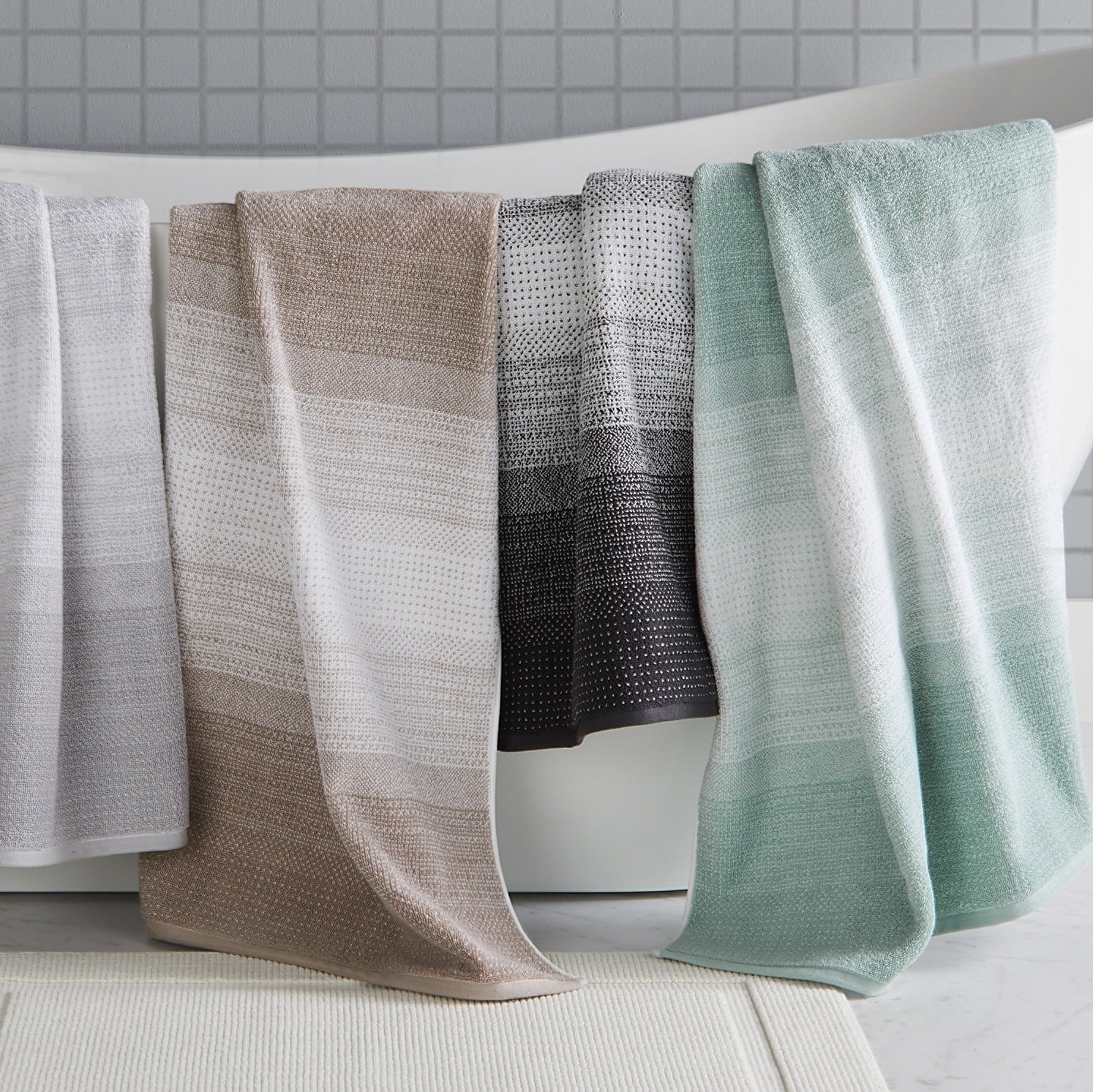 Taupe Splash/Arctic White Heathered Bath Sheet, Better Homes & Gardens Thick and Plush Towel Collection