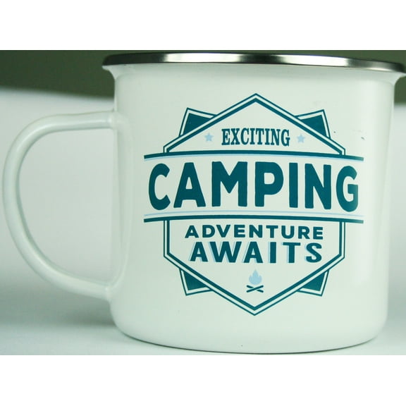 Top Guy Exciting Camping Adventure Awaits Enamel Mug