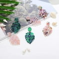 thumbnail image 4 of EASTIN 3 Pcs Palm Leaf Acrylic Earrings for Women Drop Dangle Statement Earrings Bohemian Resin Jewelry, 4 of 7