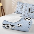 thumbnail image 4 of meiyoeat Cartoon Honeycomb L Letter Twin Quilt Set for Boys, Cute Football Lover Twin Coverlet Set, 2pcs, 1 Comforter and 1 Pillowcase, 4 of 7