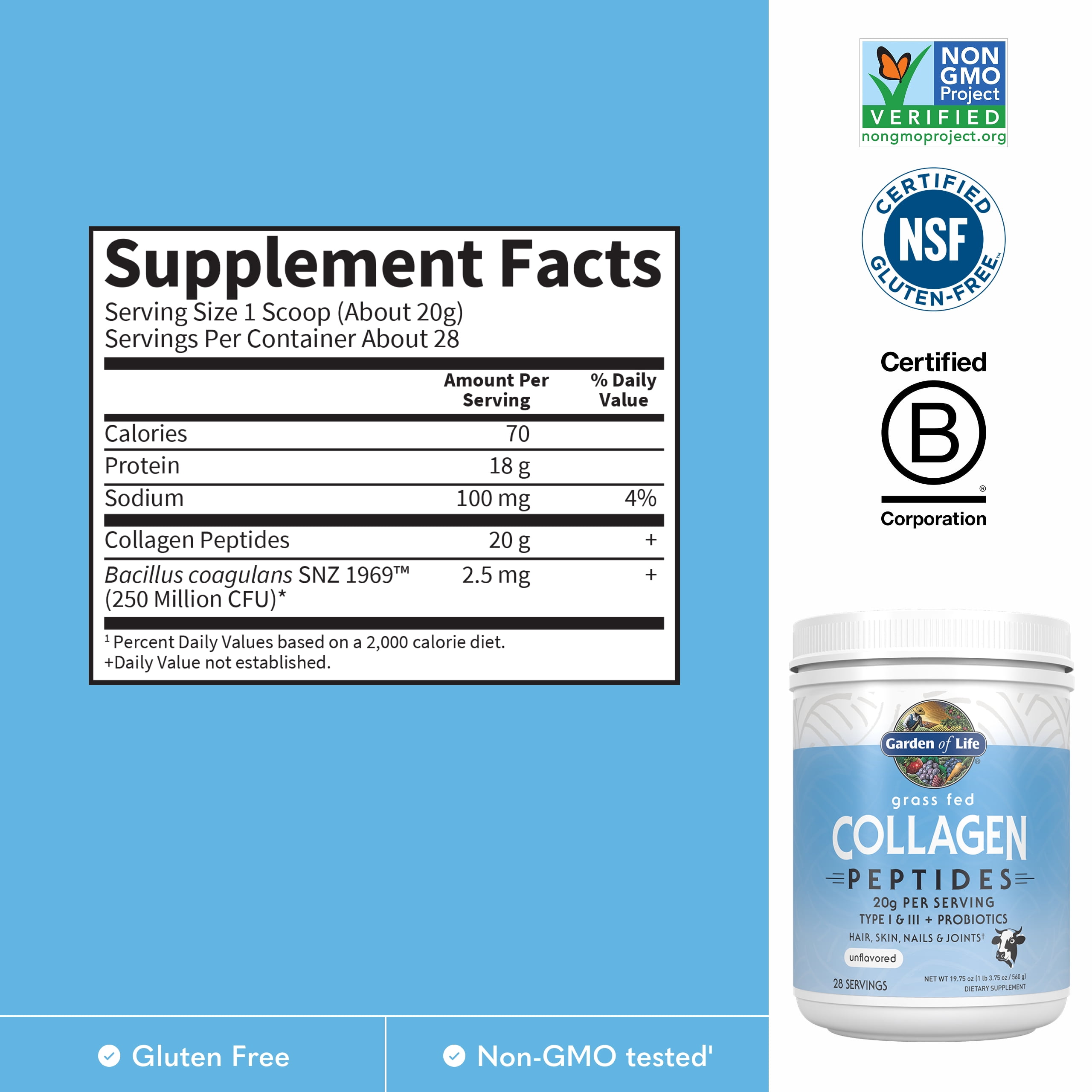 Garden of Life Grass Fed Collagen Peptides & Raw Organic Protein Bundle