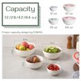 thumbnail image 6 of DOWAN 64/42/26/12 Ounce Ceramic Bowls Set of 4 with Lids, Round Serving Bowls with Lids, Food Storage Container, Porcelain Prep Bowl Set, Versatile Bowls for Kitchen, Free Sponge, 6 of 7