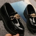 thumbnail image 6 of DxhmoneyHX Girls Dress Shoes Fashion Solid Faux Leather Shoes School Uniform Casual Shoes Wedding Birthday Party Loafers for All Seasons Size 7 Years, 6 of 8