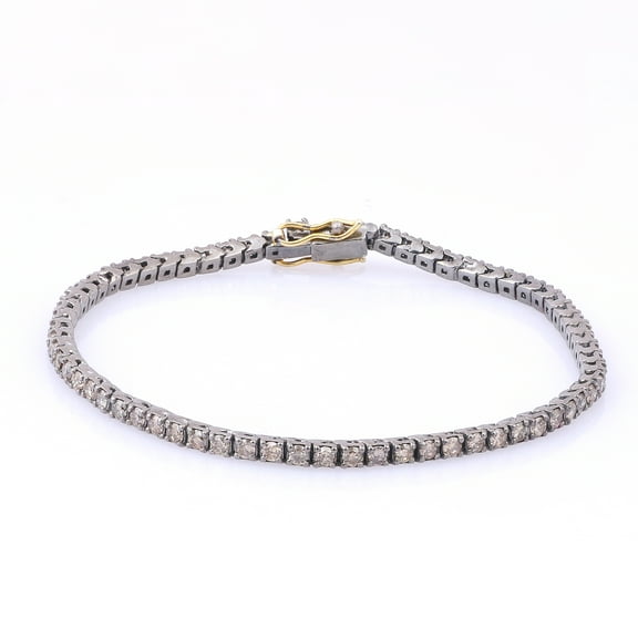 Natural Diamond Gemstone 925 Sterling Silver Bracelet