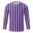 thumbnail image 4 of Tshirts Shirts for Men Crew Neck Casual Striped Color Blocked Long Sleeve Tees Stretchy Basic Trendy Fall Warm Men Shirts Pink S, 4 of 4