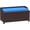Blue, variant on GlowPlume 34 Gallon Outdoor Wicker Storage Bench Deck Box, PE Rattan Patio Furniture Pool Storage Bin Container with Interior Waterproof Cloth Bag and Comfortable Cushion, Red