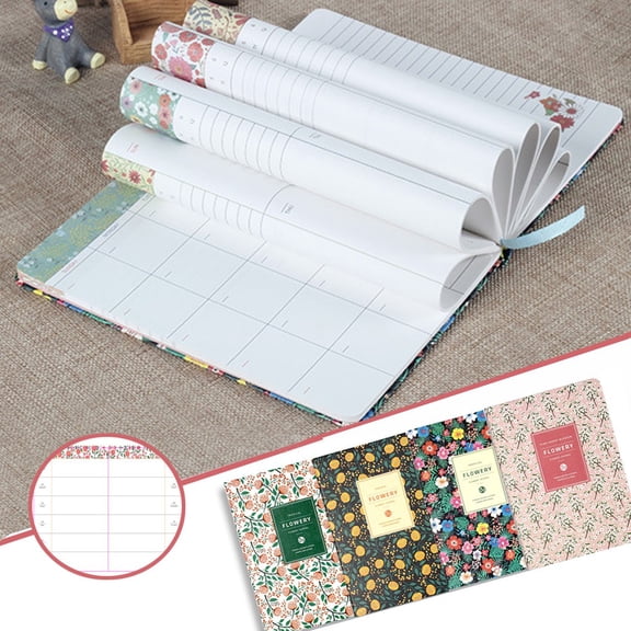 WYBXZ A5 Yearly Planner Style C for Students, Back to School Supplies, Flower Cover Planning Book with Weekly Monthly Spreads, Perfect for Academic Organization